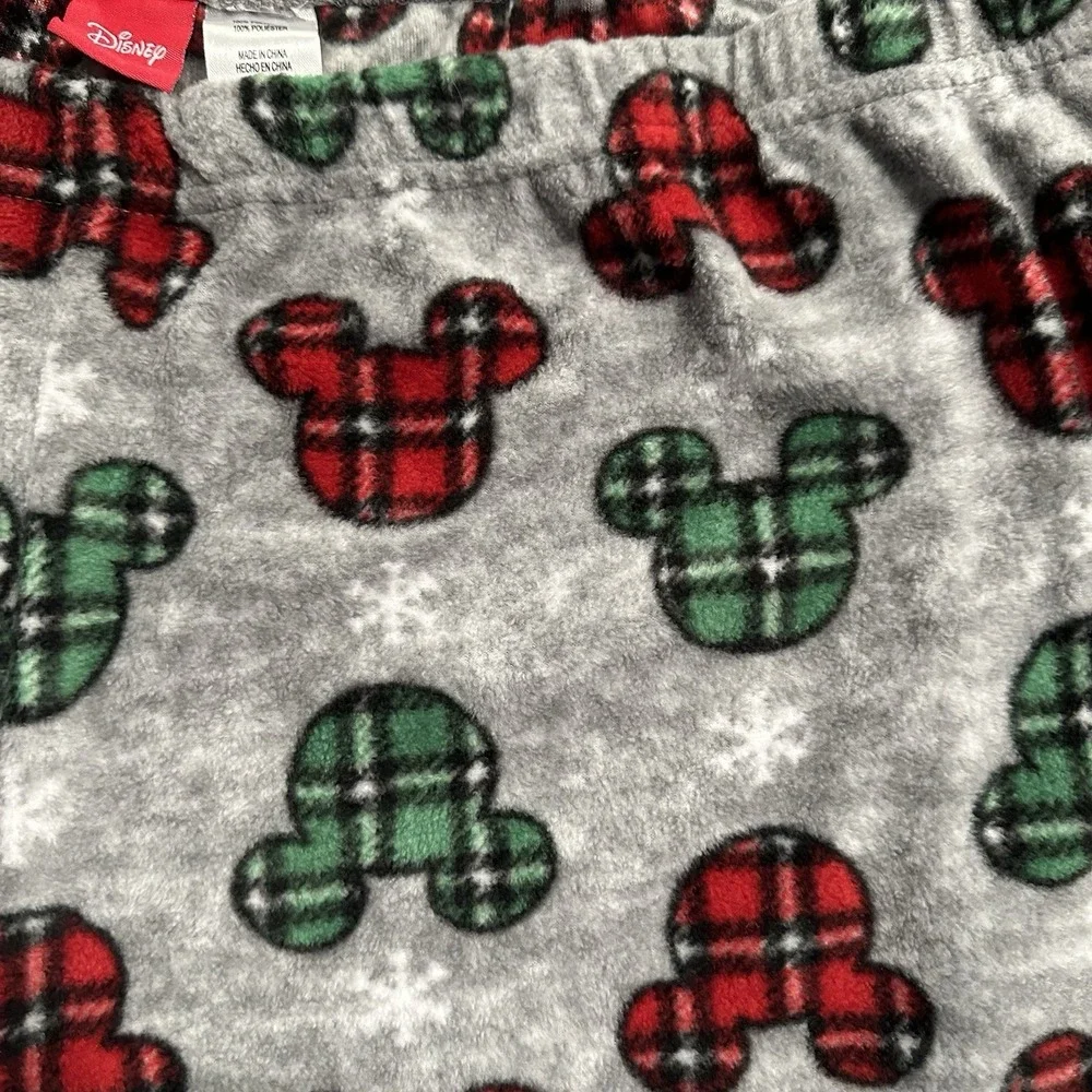 Disney Mickey Mouse Red Green Plaid Holiday Pajama Pants XX-Large 43" Length - Picture 2 of 5